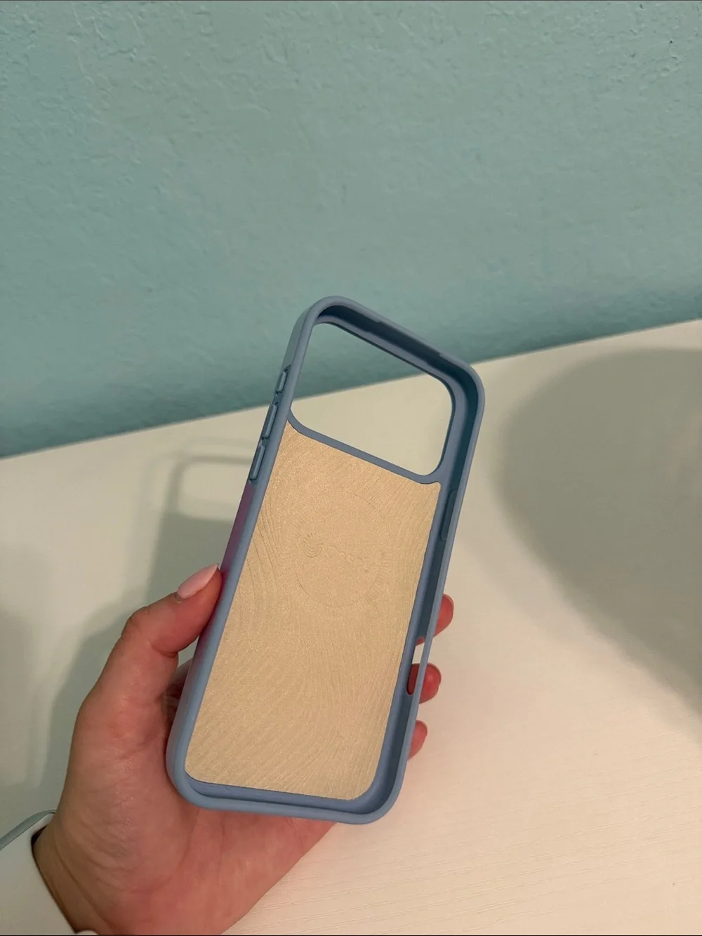 Casely iPhone 17 Pro Max pink and blue aura case
